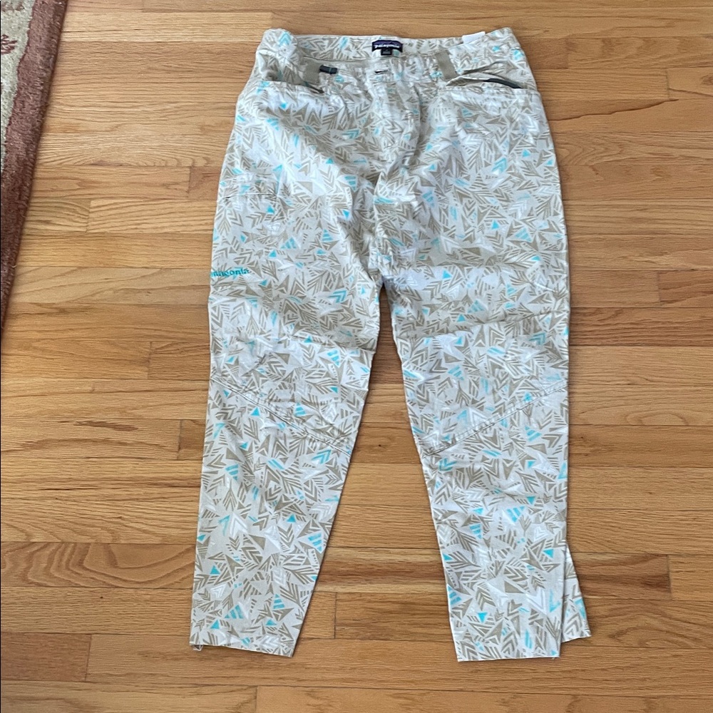 Patagonia Women’s Chinos - Beige and Light Blue Pattern